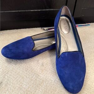 Me Too blue suede shoes.